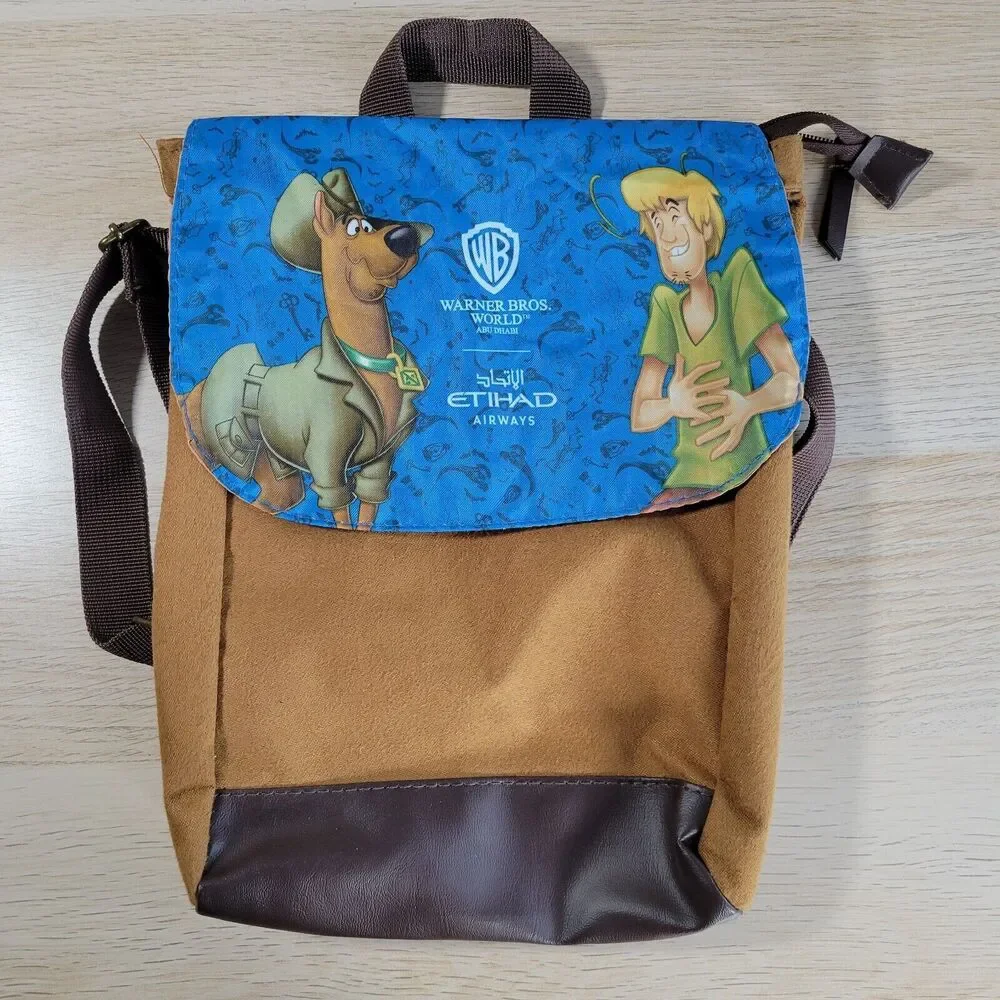 Scooby Doo Warner Bros Abu Dhabi Etihad Airways Kids Brown Backpack Bag Shaggy